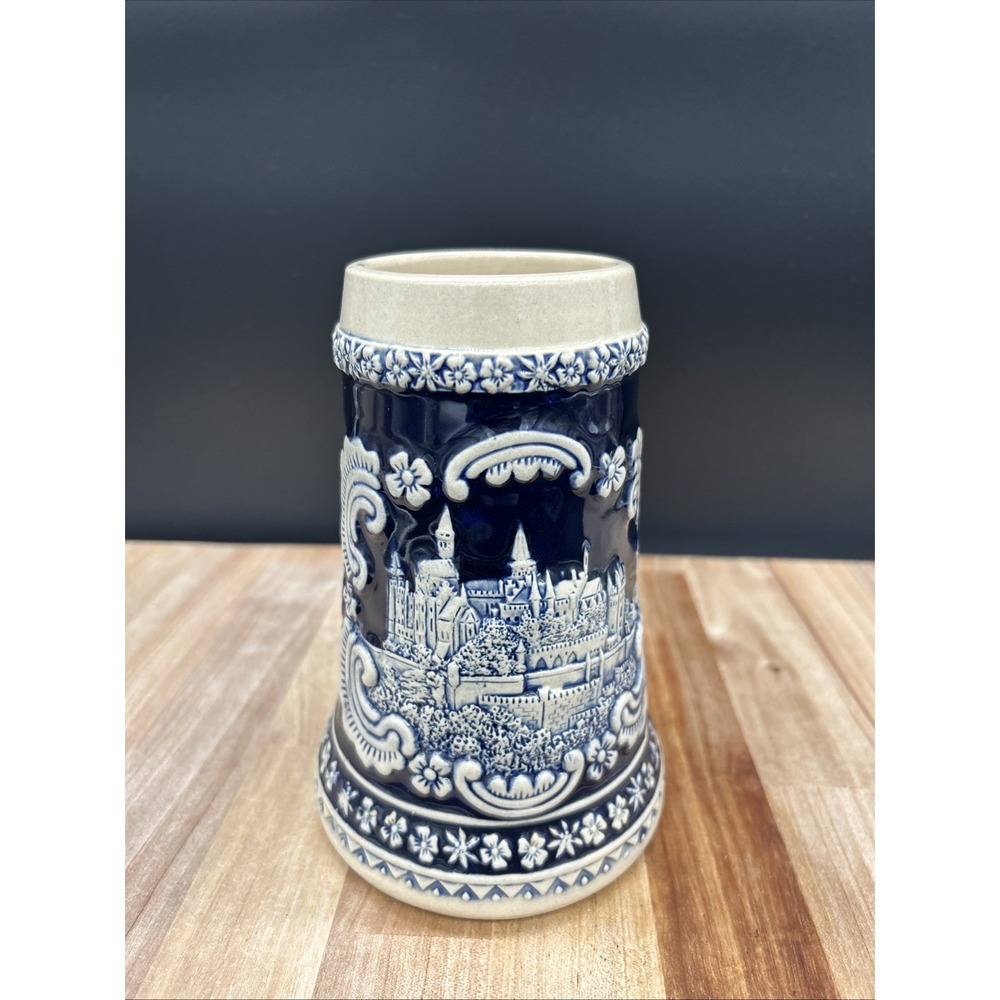 Vintage Beer Stein ~ German Castle Scene ~ GERMANY ~ D.N. & E.I.